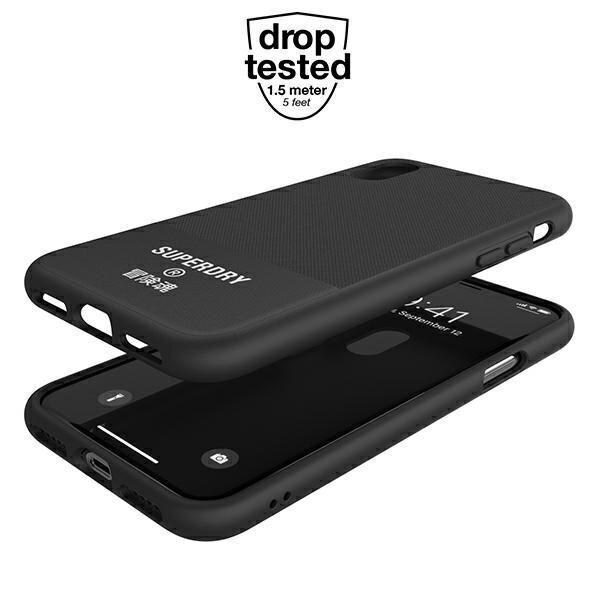 SuperDry Molded Canvas iPhone X / Xs Case black / black 41544 hind ja info | Telefonide kaitsekaaned ja -ümbrised | hansapost.ee