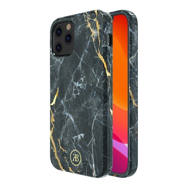 Kingxbar Marble Series case decorated printed marble iPhone 12 mini black (Black) цена и информация | Telefonide kaitsekaaned ja -ümbrised | hansapost.ee