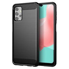 Carbon Case Flexible TPU Cover for Samsung Galaxy A32 5G black (Black) hind ja info | Telefonide kaitsekaaned ja -ümbrised | hansapost.ee