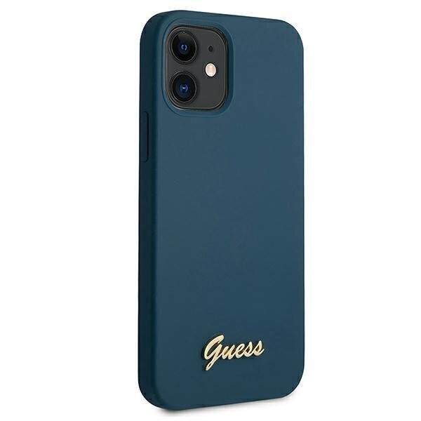 Guess GUHCP12SLSLMGBL iPhone 12 mini 5,4 &quot;blue / blue hardcase Metal Logo Script hind ja info | Telefonide kaitsekaaned ja -ümbrised | hansapost.ee