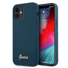 Guess GUHCP12SLSLMGBL iPhone 12 mini 5,4 &quot;blue / blue hardcase Metal Logo Script цена и информация | Чехлы для телефонов | hansapost.ee