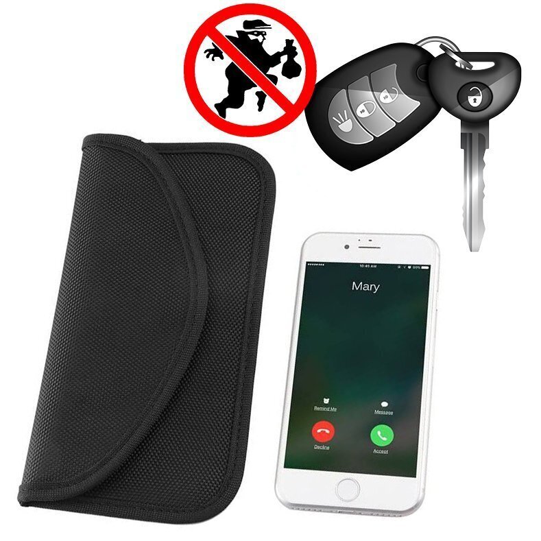 Anti-theft Case for Car Keys Phone Radio Blocking Faraday Box Faraday Cage 20cm x 11cm Black hind ja info | Telefonide kaitsekaaned ja -ümbrised | hansapost.ee