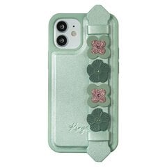 Kingxbar Sweet Series case decorated with original Swarovski crystals iPhone 12 Pro / iPhone 12 green (Green) hind ja info | Telefonide kaitsekaaned ja -ümbrised | hansapost.ee