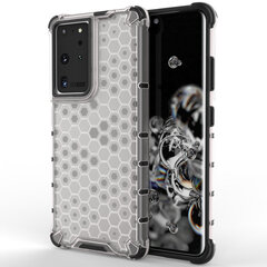 Honeycomb Case armor cover with TPU Bumper for Samsung Galaxy S21 Ultra 5G transparent (Transparent) hind ja info | Telefonide kaitsekaaned ja -ümbrised | hansapost.ee