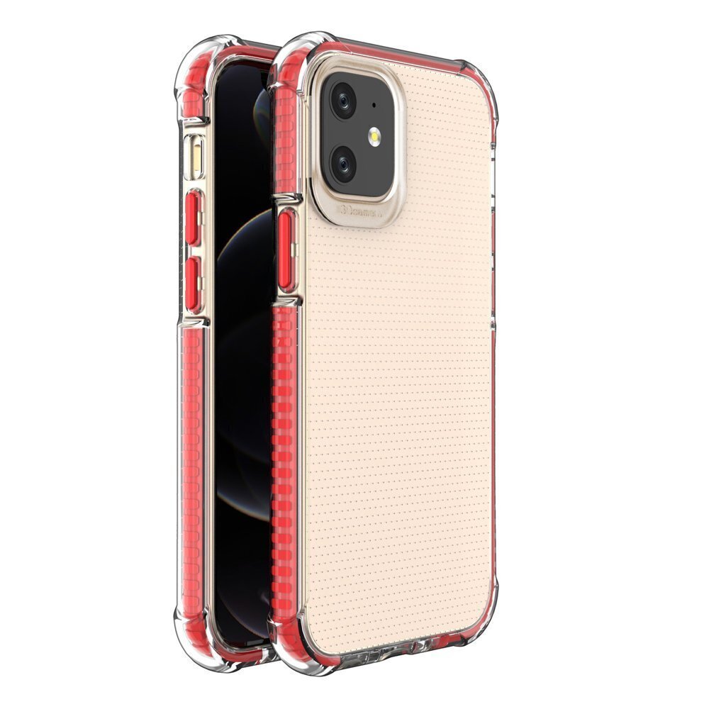 Spring Armor clear TPU gel rugged protective cover with colorful frame for iPhone 12 mini red (Red) цена и информация | Telefonide kaitsekaaned ja -ümbrised | hansapost.ee