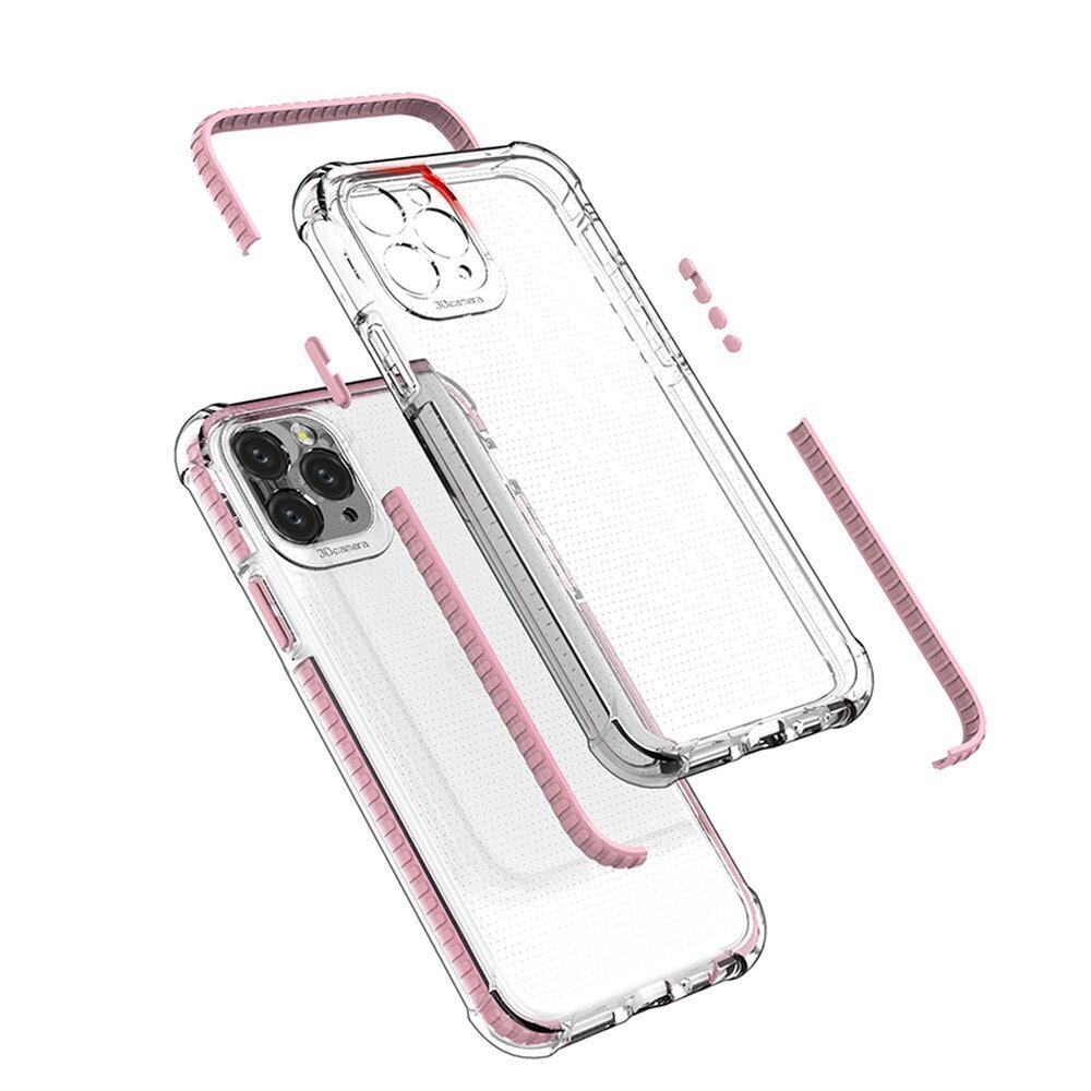 Spring Armor clear TPU gel rugged protective cover with colorful frame for iPhone 11 Pro blue (Light blue || Niebieski) цена и информация | Telefonide kaitsekaaned ja -ümbrised | hansapost.ee