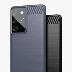 Carbon Case Flexible Cover TPU Case for Samsung Galaxy S21 Ultra 5G blue (Light blue || Niebieski) hind ja info | Telefonide kaitsekaaned ja -ümbrised | hansapost.ee