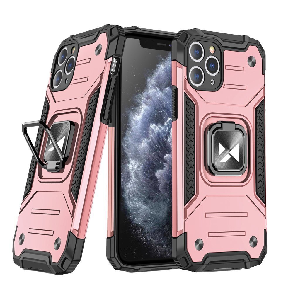 Wozinsky Ring Armor Case Kickstand Tough Rugged Cover for iPhone 11 Pro pink (Pink) цена и информация | Telefonide kaitsekaaned ja -ümbrised | hansapost.ee