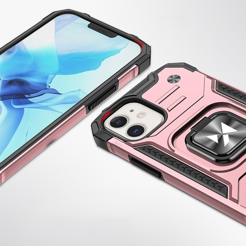 Wozinsky Ring Armor Case Kickstand Tough Rugged Cover for iPhone 12 mini pink (Pink) цена и информация | Telefonide kaitsekaaned ja -ümbrised | hansapost.ee