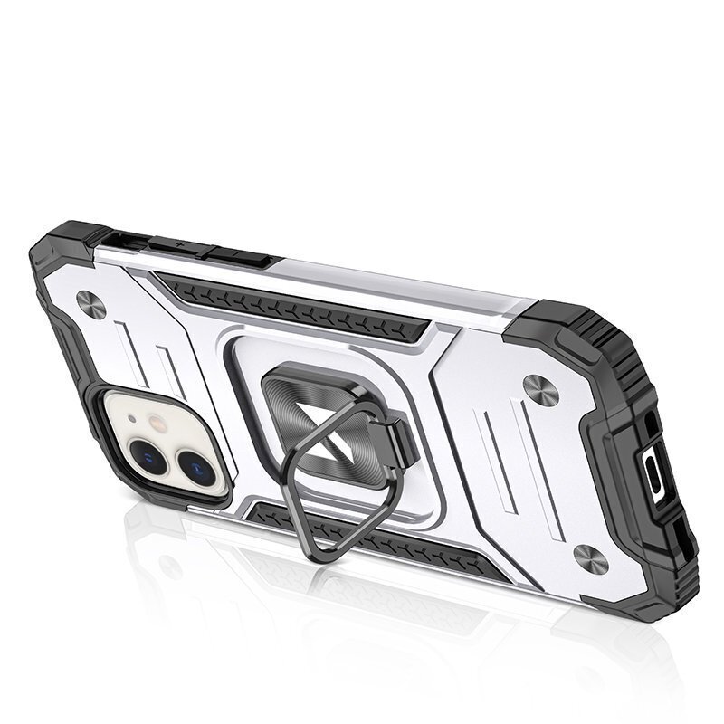 Wozinsky Ring Armor Case Kickstand Tough Rugged Cover for iPhone 12 mini silver (Silver) hind ja info | Telefonide kaitsekaaned ja -ümbrised | hansapost.ee