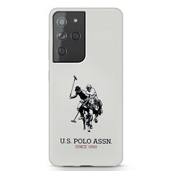 US Polo USHCS21LSLHRWH S21 Ultra G998 white / white Silicone Logo hind ja info | Telefonide kaitsekaaned ja -ümbrised | hansapost.ee