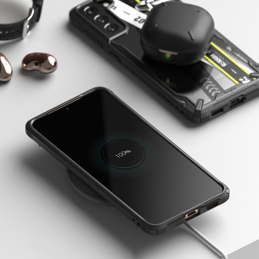 Ringke Fusion X Design durable PC Case with TPU Bumper for Samsung Galaxy S21+ 5G (S21 Plus 5G) black (Ticket band) (XDSG0052) (Black) цена и информация | Telefonide kaitsekaaned ja -ümbrised | hansapost.ee