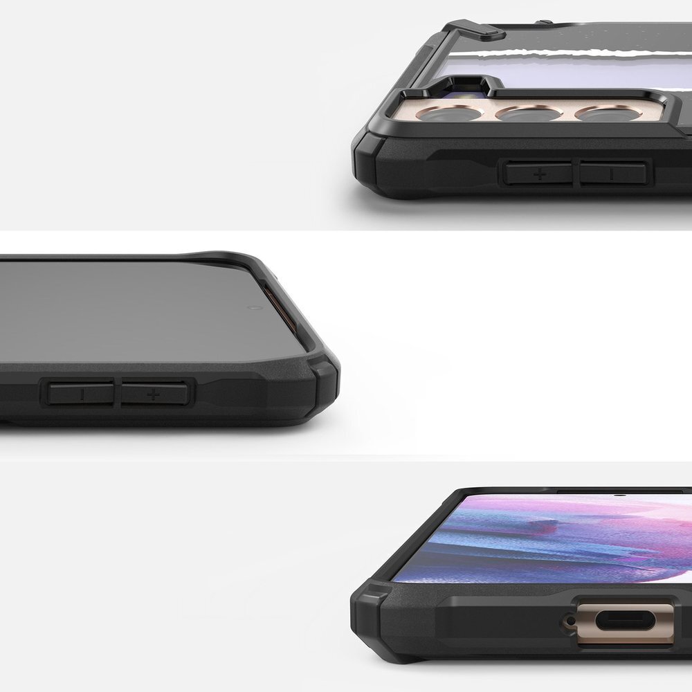 Ringke Fusion X Design durable PC Case with TPU Bumper for Samsung Galaxy S21+ 5G (S21 Plus 5G) black (Ticket band) (XDSG0052) (Black) цена и информация | Telefonide kaitsekaaned ja -ümbrised | hansapost.ee
