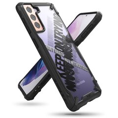 Ringke Fusion X Design durable PC Case with TPU Bumper for Samsung Galaxy S21+ 5G (S21 Plus 5G) black (Cross) (XDSG0053) (Black) hind ja info | Telefonide kaitsekaaned ja -ümbrised | hansapost.ee