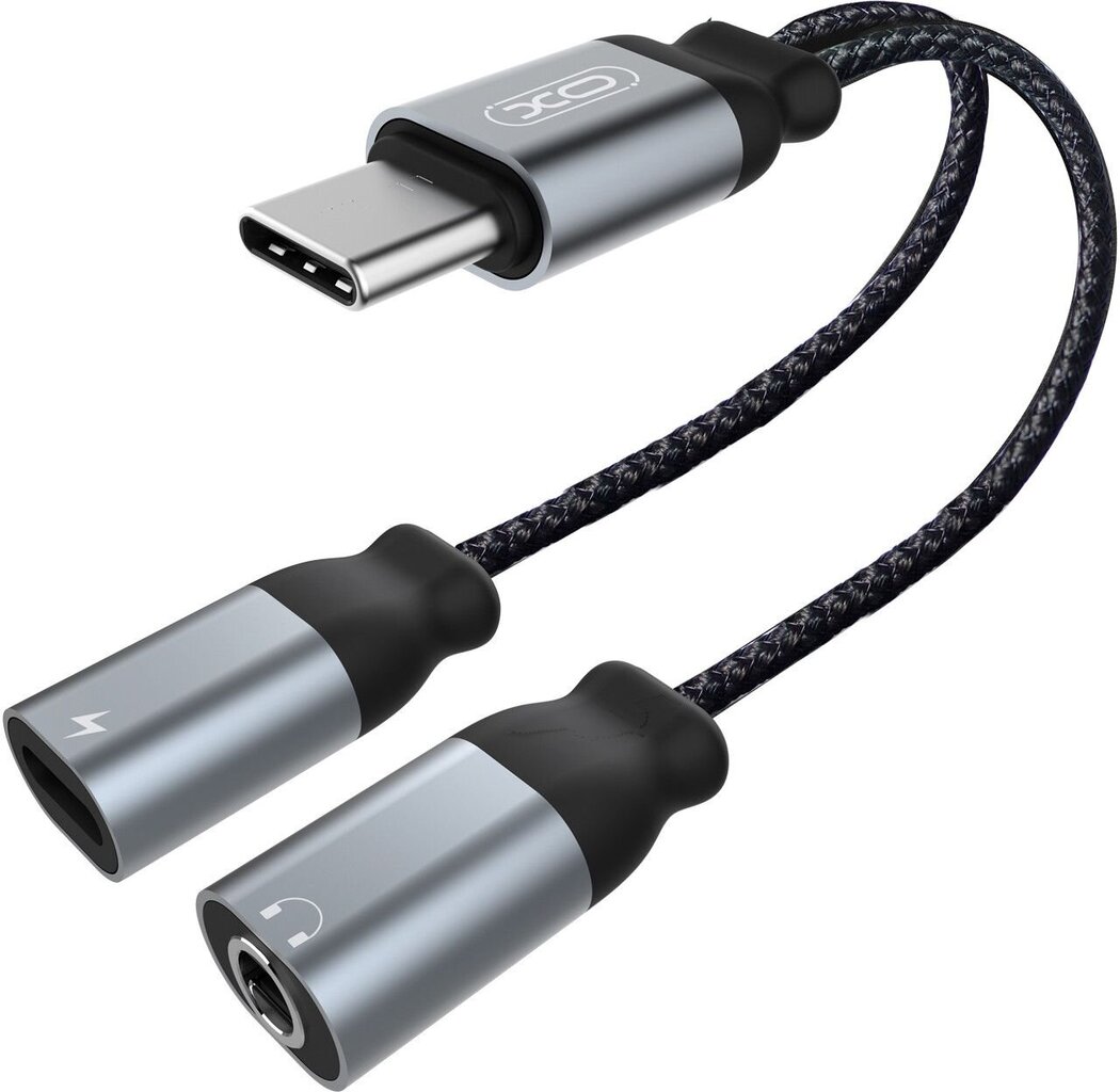 XO adapter USB-C - 3,5mm/USB-C, must (NBR160B) hind ja info | USB adapterid ja jagajad | hansapost.ee