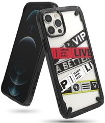 Ringke Fusion X Design durable PC Case with TPU Bumper for iPhone 12 Pro / iPhone 12 black (Ticket band) (XDAP0022) (Black) hind ja info | Ringke Mobiiltelefonid ja lisatarvikud | hansapost.ee