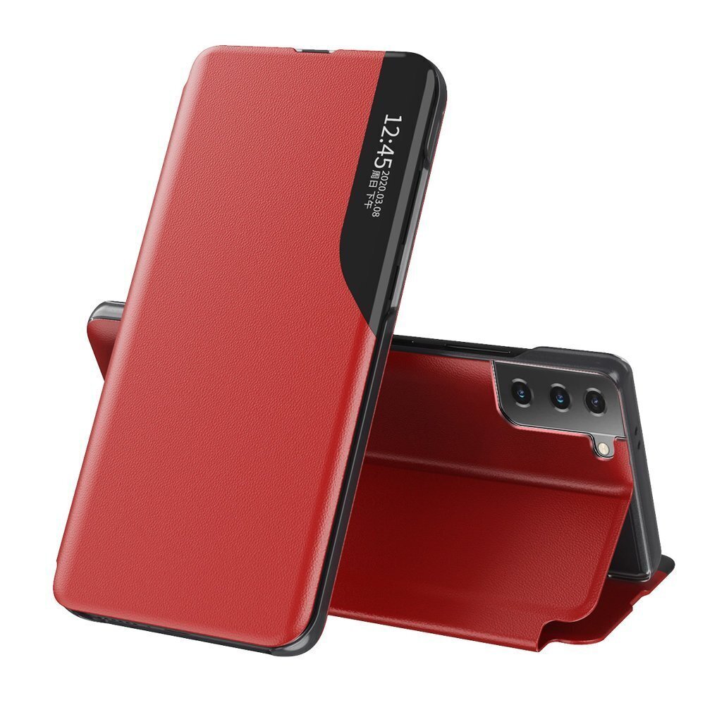 Eco Leather View Case elegant bookcase type case with kickstand for Samsung Galaxy S21+ 5G (S21 Plus 5G) red (Red) цена и информация | Telefonide kaitsekaaned ja -ümbrised | hansapost.ee