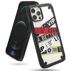 Ringke Fusion X Design durable PC Case with TPU Bumper for iPhone 12 Pro Max black (Ticket band) (XDAP0025) (Black) hind ja info | Telefonide kaitsekaaned ja -ümbrised | hansapost.ee