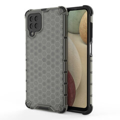 Honeycomb Case armor cover with TPU Bumper for Samsung Galaxy A12 / Galaxy M12 black (Black) hind ja info | Telefonide kaitsekaaned ja -ümbrised | hansapost.ee