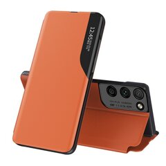 Eco Leather View Case elegant bookcase type case with kickstand for Samsung Galaxy S21 Ultra 5G orange (Orange) hind ja info | Telefonide kaitsekaaned ja -ümbrised | hansapost.ee