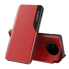 Eco Leather View Case elegant bookcase type case with kickstand for Xiaomi Redmi Note 9T 5G red (Red) hind ja info | Telefonide kaitsekaaned ja -ümbrised | hansapost.ee