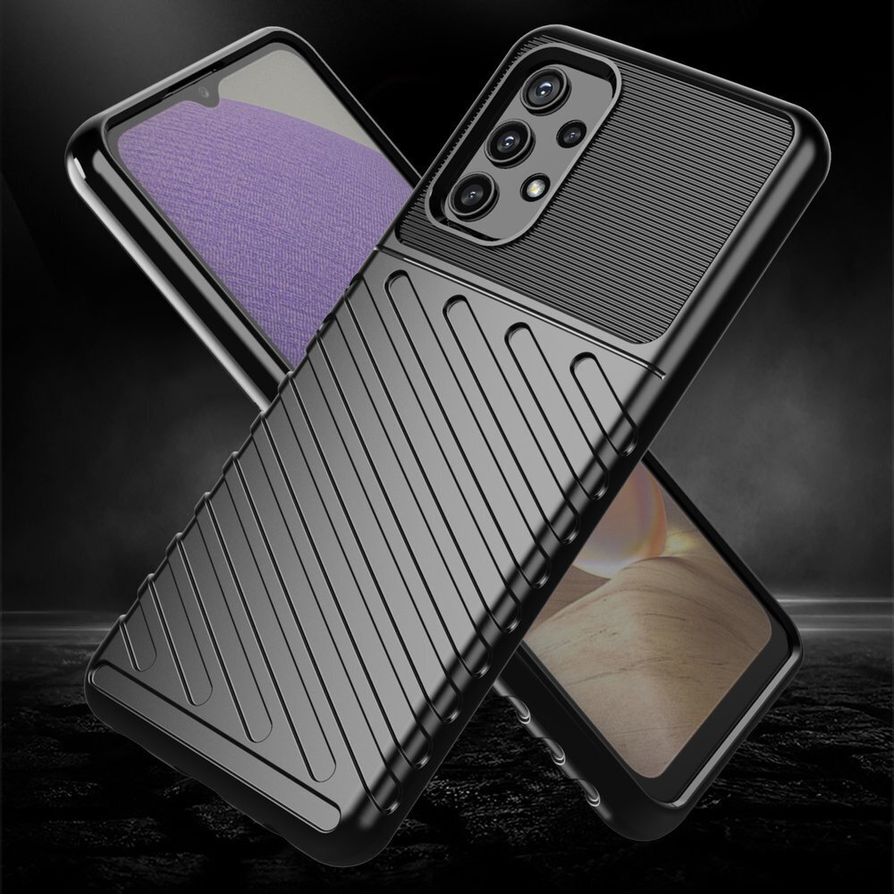 Thunder Case flexible armored cover for Samsung Galaxy A32 5G black (Black) цена и информация | Telefonide kaitsekaaned ja -ümbrised | hansapost.ee