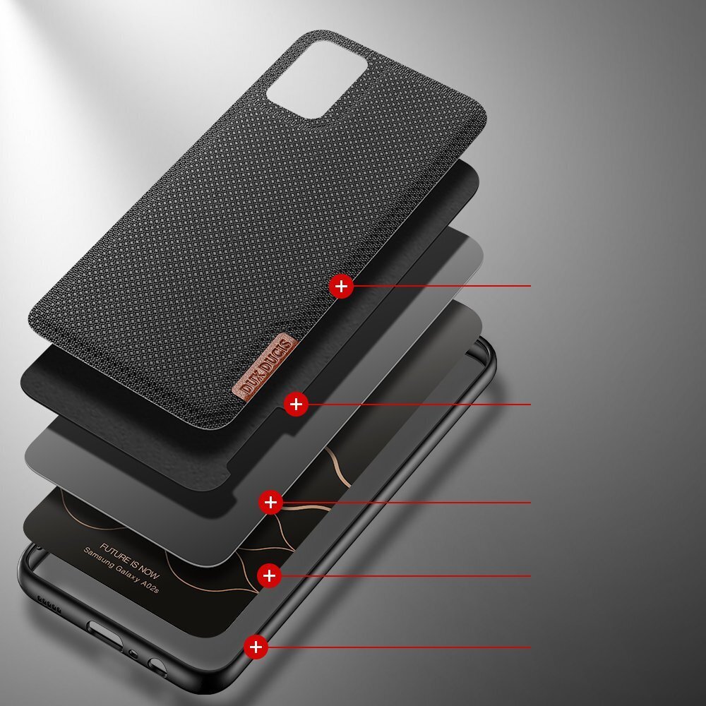 Dux Ducis Fino case covered with nylon material for Samsung Galaxy A02s EU black (Black) цена и информация | Telefonide kaitsekaaned ja -ümbrised | hansapost.ee