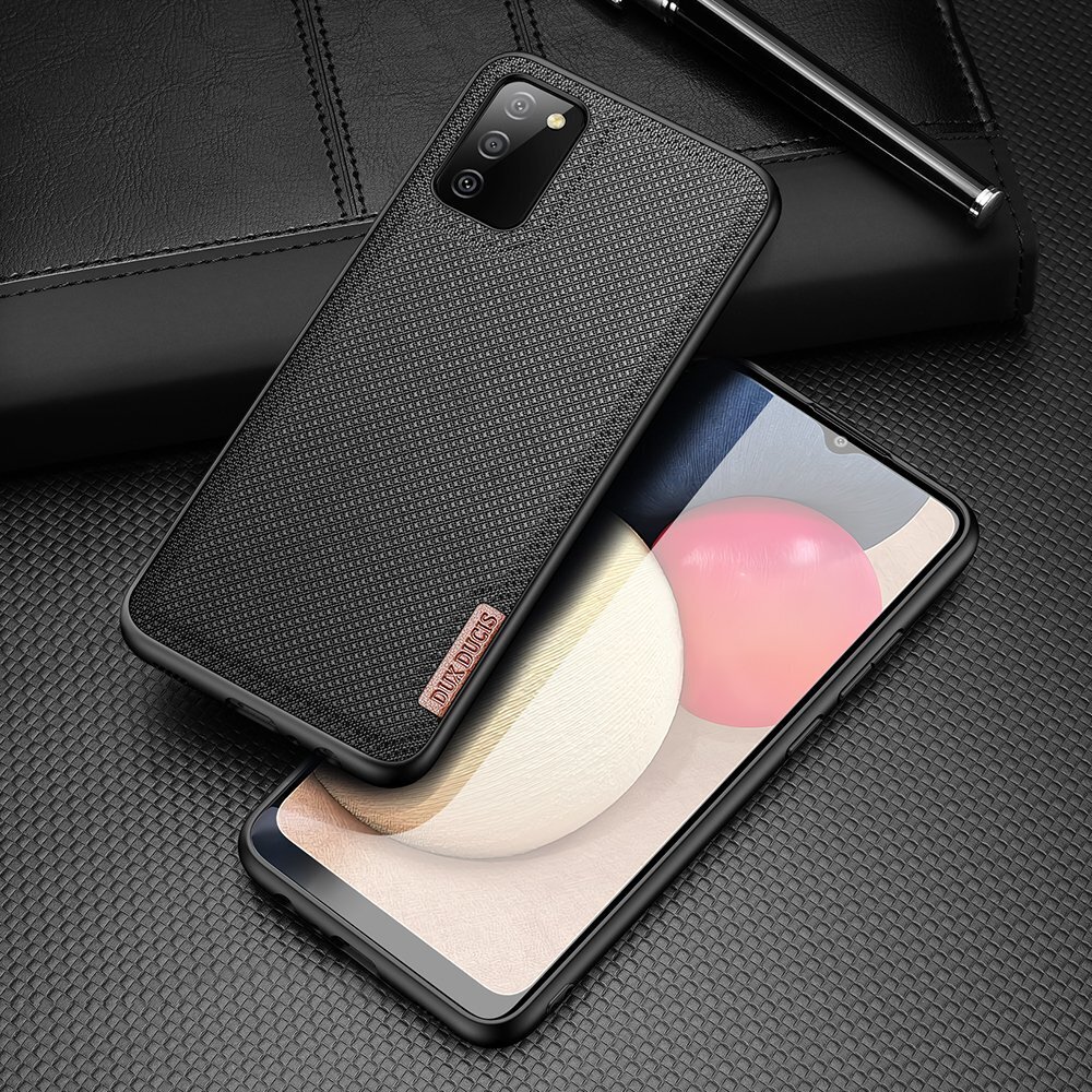 Dux Ducis Fino case covered with nylon material for Samsung Galaxy A02s EU black (Black) цена и информация | Telefonide kaitsekaaned ja -ümbrised | hansapost.ee