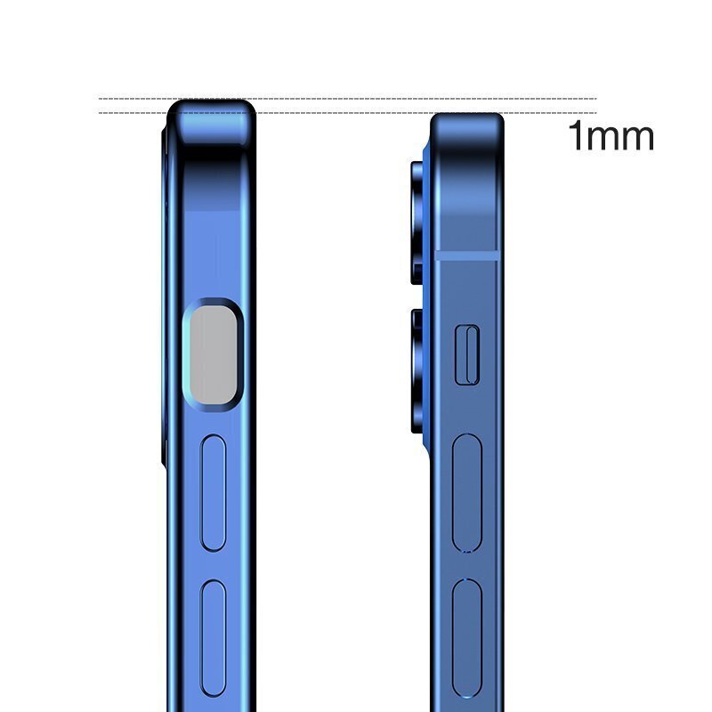 Joyroom New Beauty Series ultra thin case with electroplated frame for iPhone 12 mini dark-blue (JR-BP741) (Light blue || Niebieski \ iPhone 12 mini) hind ja info | Telefonide kaitsekaaned ja -ümbrised | hansapost.ee