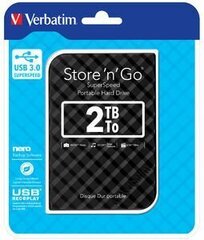 External HDD Verbatim Store & Go GEN 2, 2.5inch, 2TB, USB 3.0, Black hind ja info | Verbatim Arvutid ja IT- tehnika | hansapost.ee