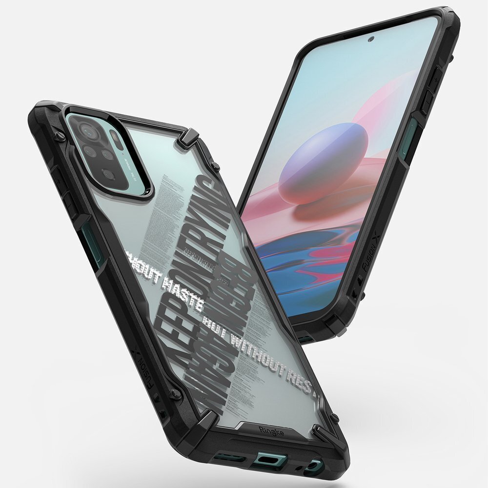 Ringke Fusion X Design durable PC Case with TPU Bumper for Xiaomi Redmi Note 10 / Redmi Note 10S black (Cross) (XDXI0030) (Black) цена и информация | Telefonide kaitsekaaned ja -ümbrised | hansapost.ee