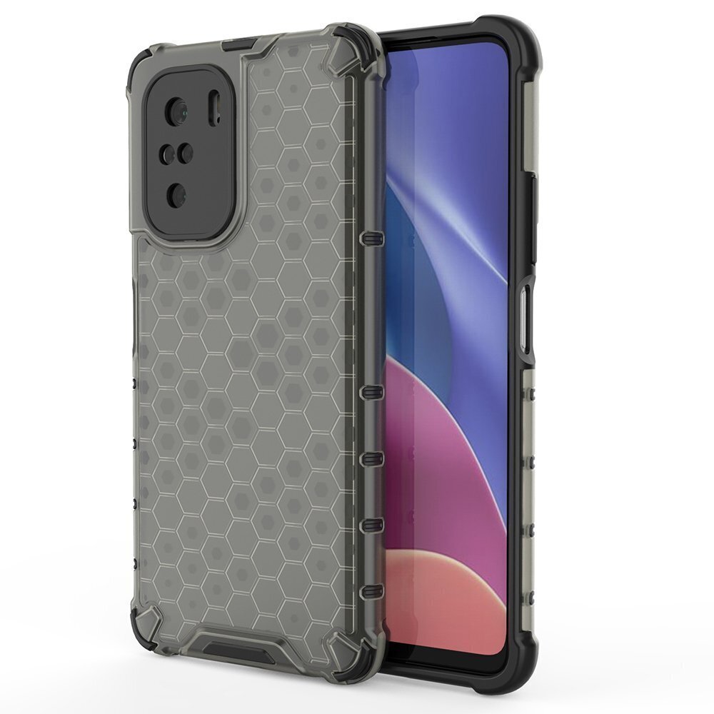 Honeycomb Case armor cover with TPU Bumper for Xiaomi Redmi K40 Pro+ / K40 Pro / K40 / Poco F3 black (Black) hind ja info | Telefonide kaitsekaaned ja -ümbrised | hansapost.ee