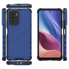 Honeycomb Case armor cover with TPU Bumper for Xiaomi Redmi K40 Pro+ / K40 Pro / K40 / Poco F3 blue (Light blue || Niebieski) hind ja info | Telefonide kaitsekaaned ja -ümbrised | hansapost.ee