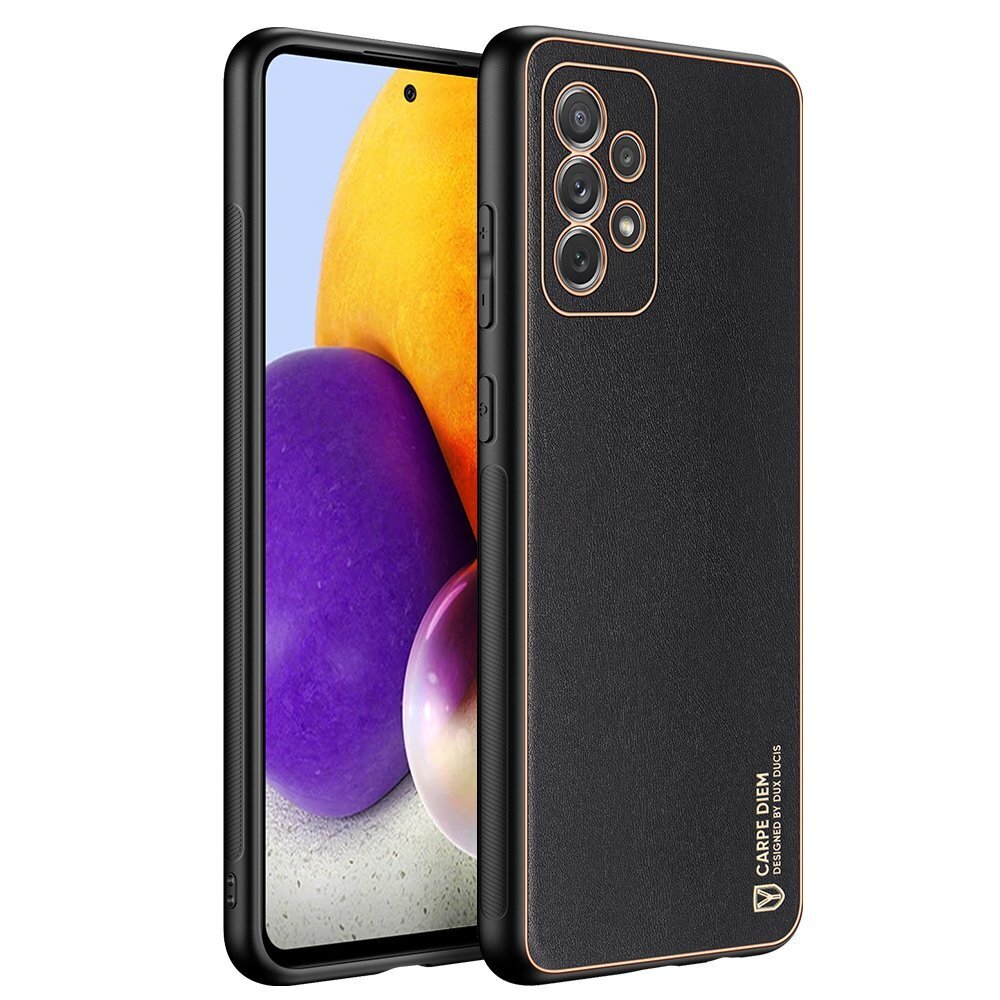Dux Ducis Yolo elegant case made of soft TPU and PU leather for Samsung Galaxy A72 4G black (Black) цена и информация | Telefonide kaitsekaaned ja -ümbrised | hansapost.ee