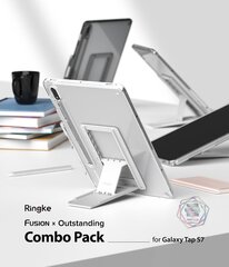 Ringke Fusion Combo Outstanding hard case with TPU frame for Samsung Galaxy Tab S7 11'' + self-adhesive foldable stand grey (FC475R40) (Grey) hind ja info | Tahvelarvuti ümbrised ja kaaned | hansapost.ee