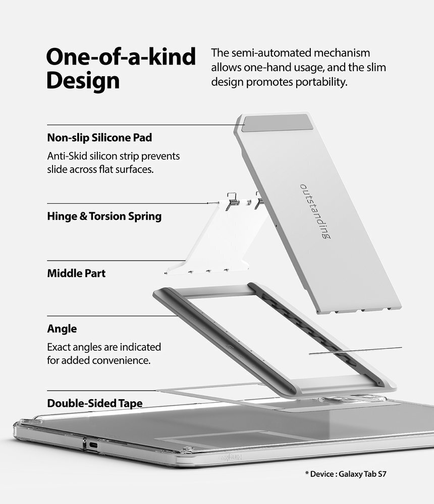 Ringke Fusion Combo Outstanding hard case with TPU frame for Samsung Galaxy Tab S7 11'' + self-adhesive foldable stand transparent (FC475R39) (Transparent) hind ja info | Tahvelarvuti ümbrised ja kaaned | hansapost.ee