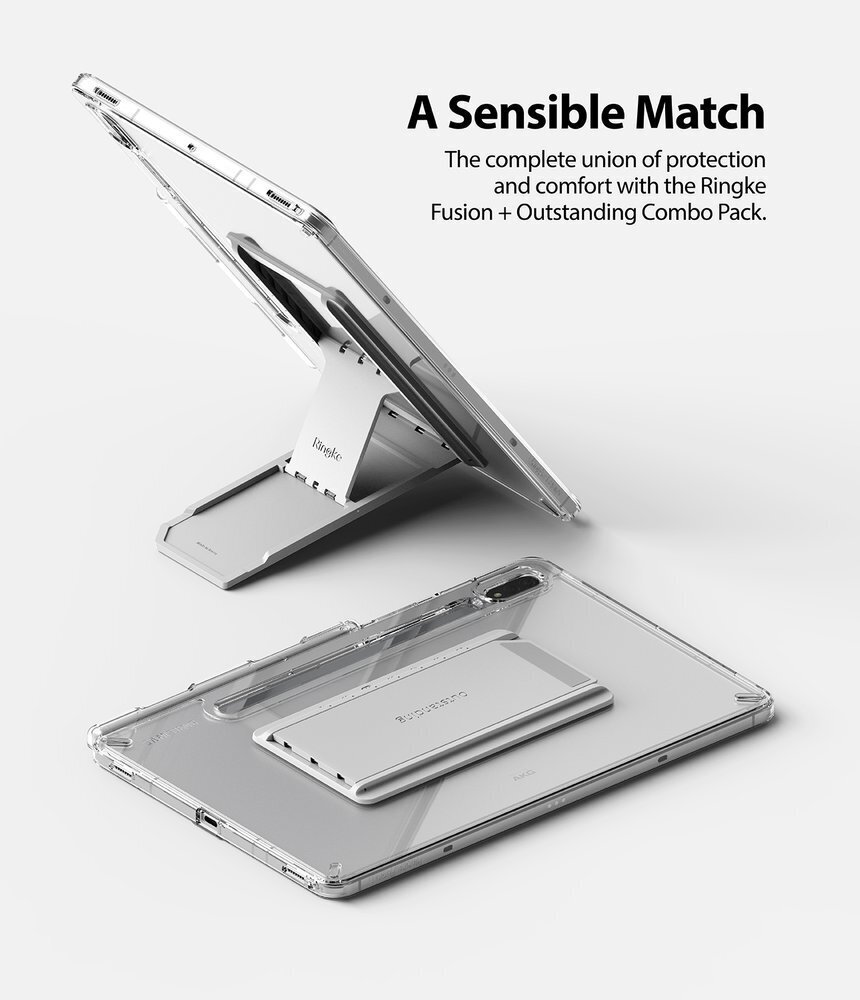 Ringke Fusion Combo Outstanding hard case with TPU frame for Samsung Galaxy Tab S7 11'' + self-adhesive foldable stand transparent (FC475R39) (Transparent) цена и информация | Tahvelarvuti ümbrised ja kaaned | hansapost.ee