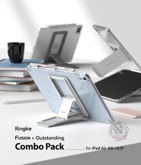 Ringke Fusion Combo Outstanding Hard Case with Gel Frame for iPad Air 2020 + Adhesive Stand Gray (FC485R39) (Grey) цена и информация | Чехлы для планшетов и электронных книг | hansapost.ee