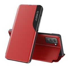 Eco Leather View Case elegant bookcase type case with kickstand for Samsung Galaxy S21 FE red (Red) hind ja info | Telefonide kaitsekaaned ja -ümbrised | hansapost.ee