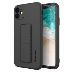 Wozinsky Kickstand Case Silicone Cover with Stand iPhone SE 2022 / SE 2020 / iPhone 8 / iPhone 7 Black (Black) hind ja info | Telefonide kaitsekaaned ja -ümbrised | hansapost.ee