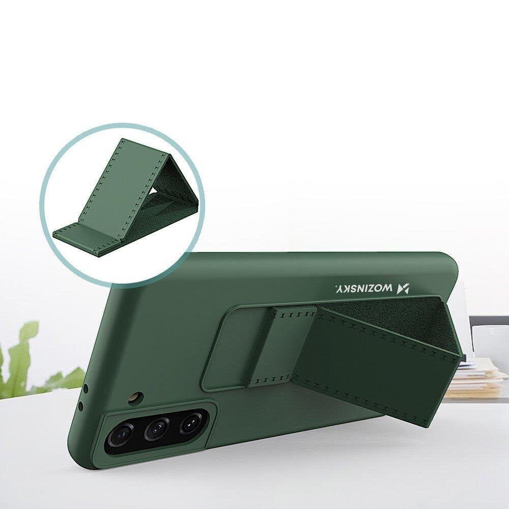 Wozinsky Kickstand Case Silicone Stand Cover for Samsung Galaxy S21 + 5G Mint (Mint) цена и информация | Telefonide kaitsekaaned ja -ümbrised | hansapost.ee