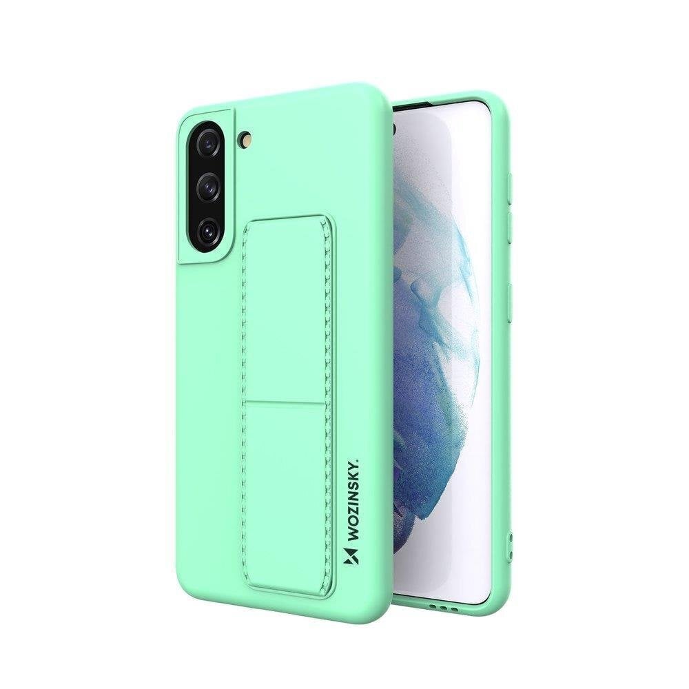 Wozinsky Kickstand Case Silicone Stand Cover for Samsung Galaxy S21 + 5G Mint (Mint) цена и информация | Telefonide kaitsekaaned ja -ümbrised | hansapost.ee