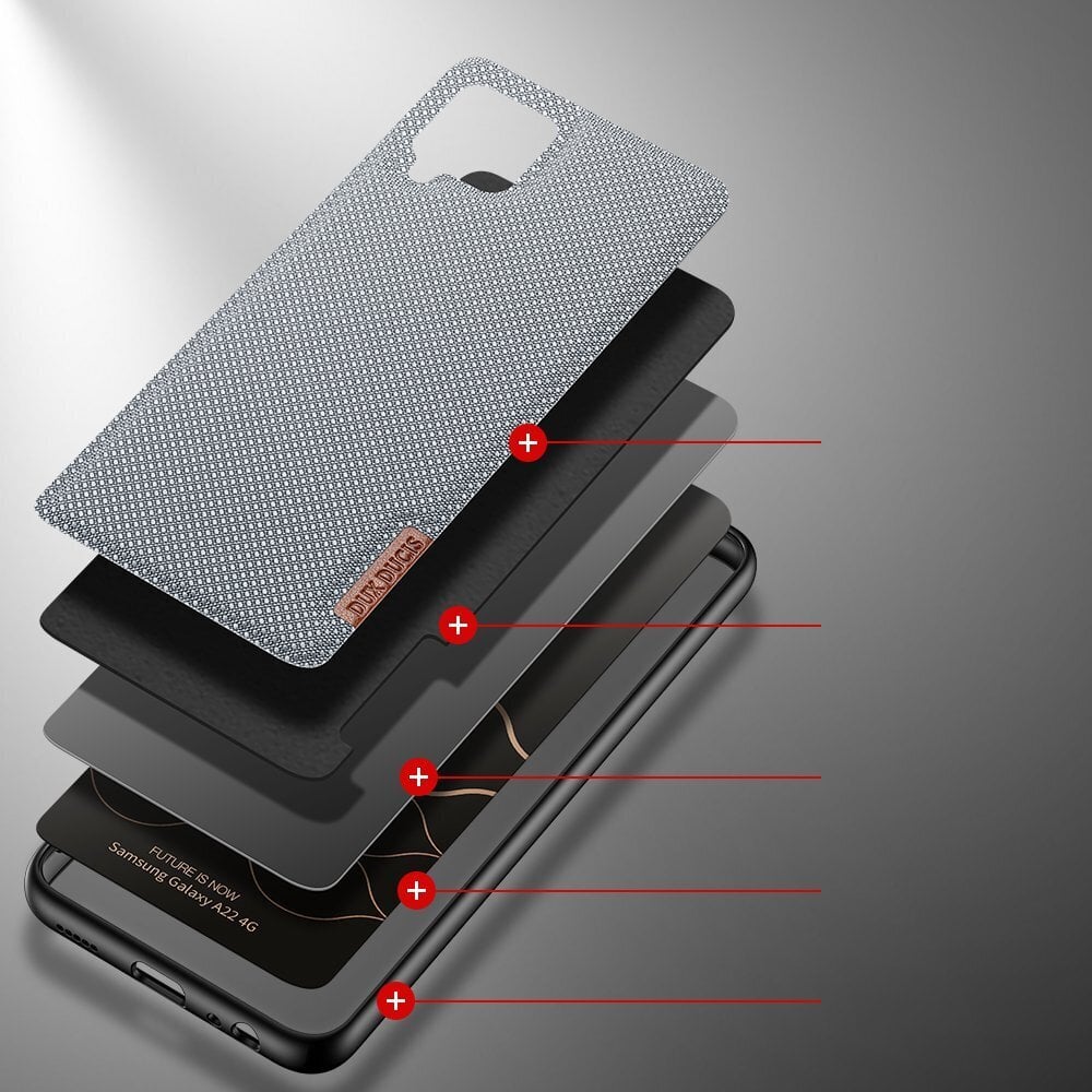 Dux Ducis Fino case covered with nylon material for Samsung Galaxy A22 4G gray (Grey) цена и информация | Telefonide kaitsekaaned ja -ümbrised | hansapost.ee