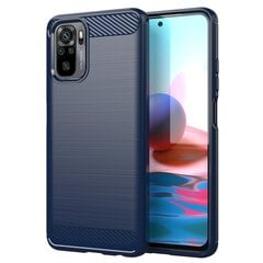 Carbon Case Flexible Cover TPU Case for Xiaomi Redmi Note 10 / Redmi Note 10S blue (Light blue || Niebieski) hind ja info | Telefonide kaitsekaaned ja -ümbrised | hansapost.ee