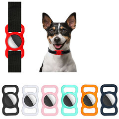 Silicone flexible cover pet dog cat collar loop case for Apple AirTag purple (Purpurowy) цена и информация | Поводки для собак | hansapost.ee