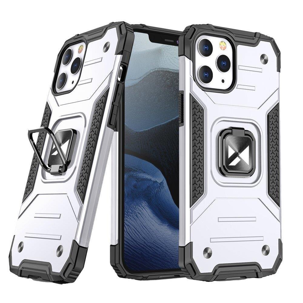 Wozinsky Ring Armor Case Kickstand Tough Rugged Cover for iPhone 13 silver (Silver) hind ja info | Telefonide kaitsekaaned ja -ümbrised | hansapost.ee