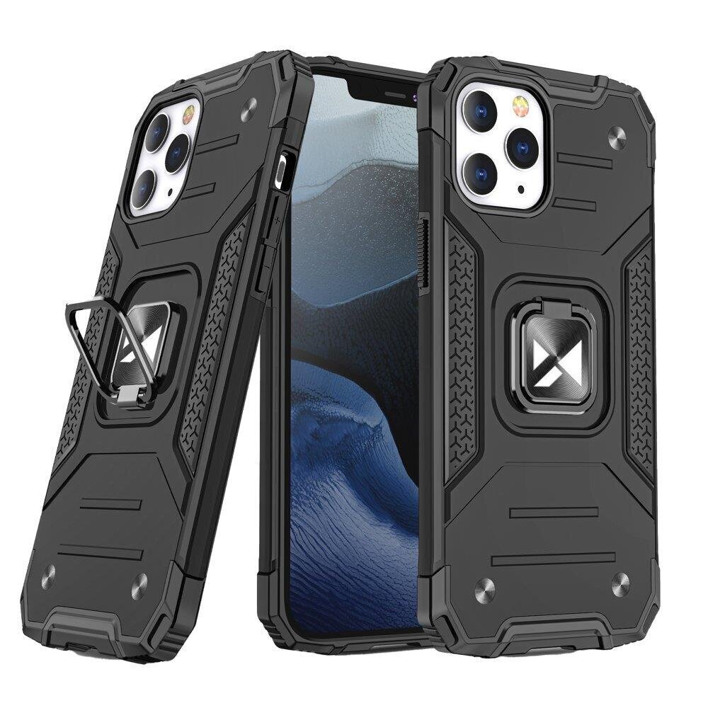 Wozinsky Ring Armor Case Kickstand Tough Rugged Cover for iPhone 13 mini black (Black) hind ja info | Telefonide kaitsekaaned ja -ümbrised | hansapost.ee