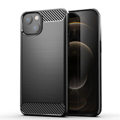 Carbon Case Flexible Cover TPU Case for iPhone 13 mini black (Black \ iPhone 13 mini) цена и информация | Чехлы для телефонов | hansapost.ee