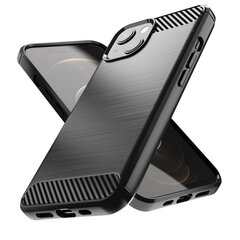 Carbon Case Flexible Cover TPU Case for iPhone 13 mini black (Black \ iPhone 13 mini) hind ja info | Telefonide kaitsekaaned ja -ümbrised | hansapost.ee