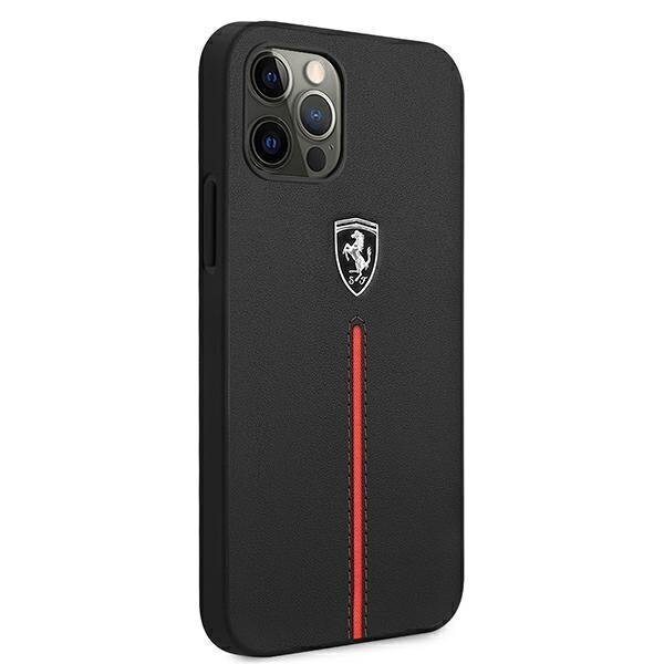 Ferrari FEOMSHCP12LBK iPhone 12 Pro Max czarny/black hardcase Off Track Leather Nylon Stripe hind ja info | Telefonide kaitsekaaned ja -ümbrised | hansapost.ee